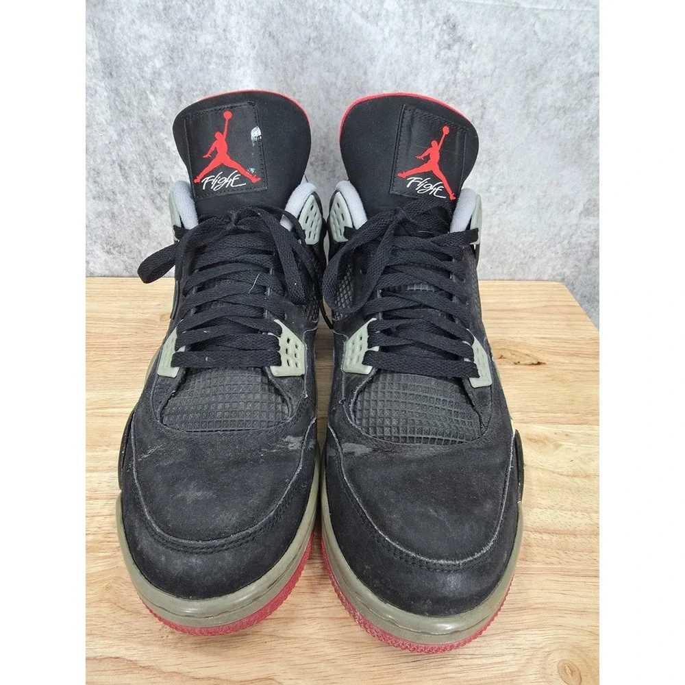 Air Jordan 4 Retro Bred Basketball Shoes Mens 13 Black Cement Sneaker 308497089*